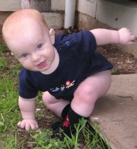 Five months old - no more poopy nappies, yay!